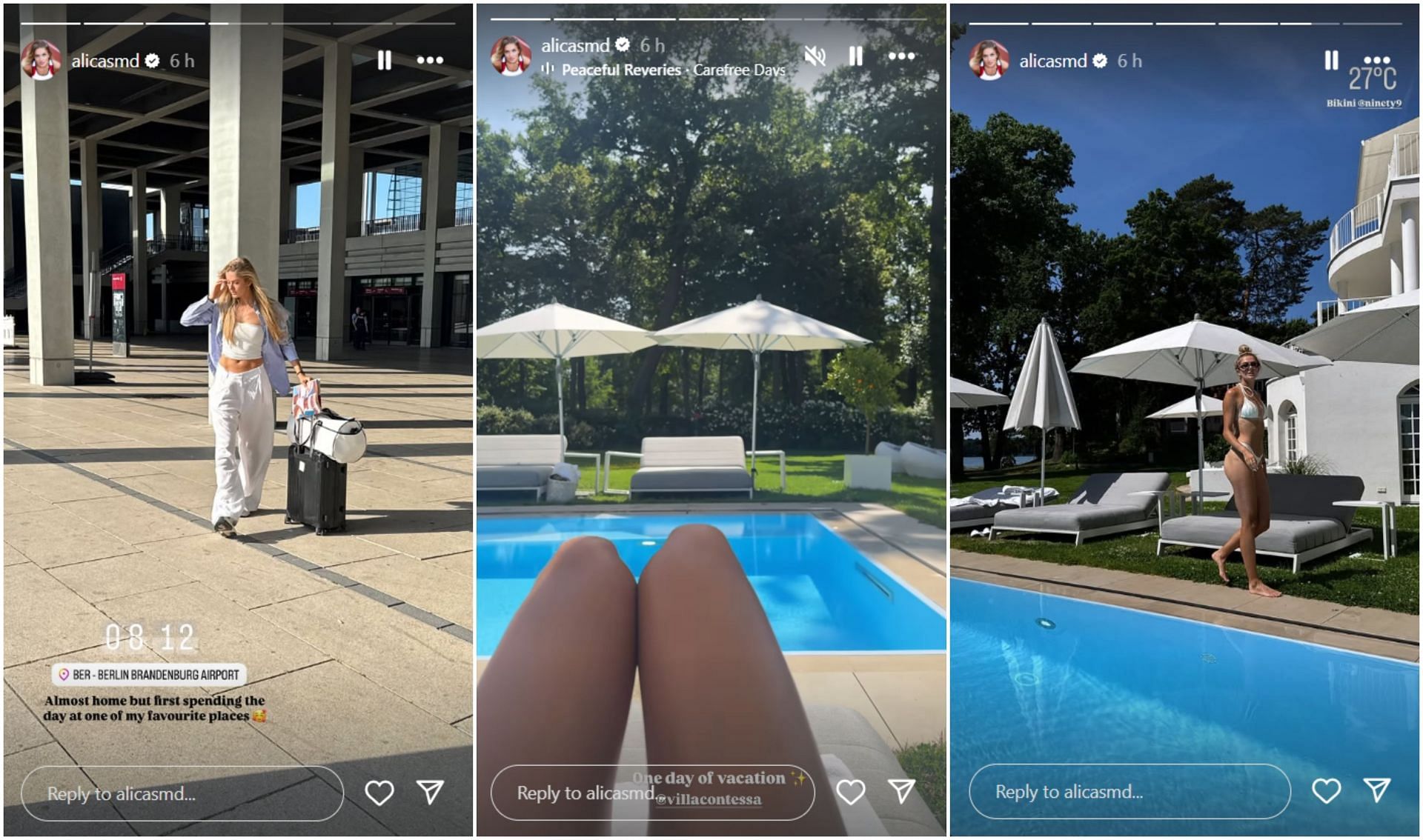 Alica Schmidt's one-day vacation highlights; Instagram - @alicasmd